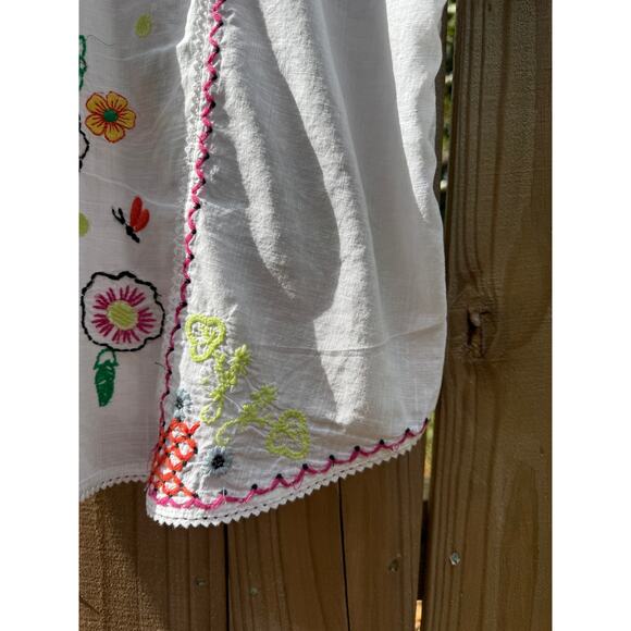 Embroidered Patchwork Floral Camp Shirt – Boho Western Vibe - Picture 9 of 16